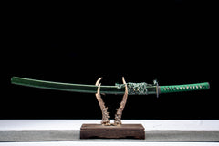 Green Saya Fence Hamon T10 Clay Tempered Katana - 沉渊