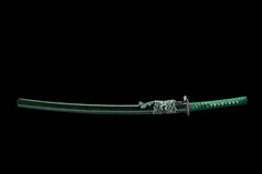 Green Saya Fence Hamon T10 Clay Tempered Katana - 沉渊