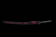 Black Red Iron Sukashi T10 Clay Tempered Katana - 斩业