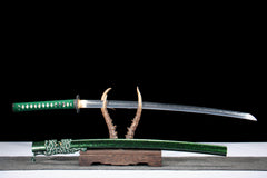 Green Saya Fence Hamon T10 Clay Tempered Katana - 沉渊