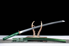 Green Saya Fence Hamon T10 Clay Tempered Katana - 沉渊