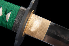 Green Saya Fence Hamon T10 Clay Tempered Katana - 沉渊