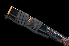 Choji Hamon Relief Saya T10 Clay Tempered Katana - 无咎