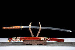 Crane Dogleg Hamon T10 Clay Tempered Katana - 枕流
