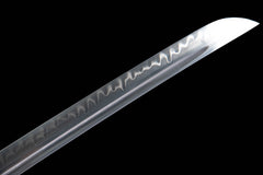 Black Red Iron Sukashi T10 Clay Tempered Katana - 斩业
