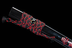 Black Red Iron Sukashi T10 Clay Tempered Katana - 斩业