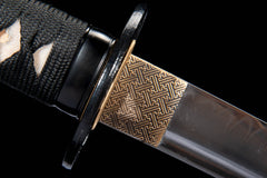 Black Red Iron Sukashi T10 Clay Tempered Katana - 斩业