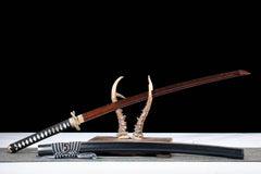 Red Damascus T10 Steel Katana product photo 7