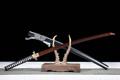 Red Damascus T10 Steel Katana product photo 8