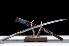 Blue Plum Blossom U-no-Kubi Katana 1065 Steel product photo 7