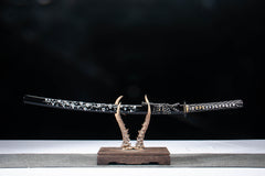 Polished 1065 Damascus Bo-Hi Katana product photo 1