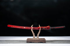 Crimson Karakusa 1065 Damascus Katana product photo 1