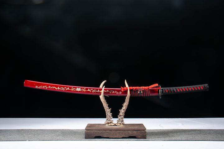 Katana - Crimson Karakusa 1065 Damascus Steel | 飞梅