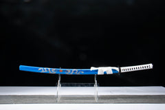 Blue Twin Dragon Engraved 1065 Katana product photo 2