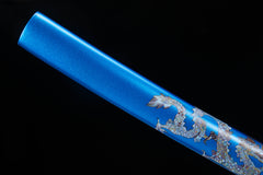 Blue Twin Dragon Engraved 1065 Katana product photo 9