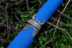 Ring Pommel Sword – Bai Yue Kui Huan Shou Dao - T10 clay tempered... blade and saya detail photo