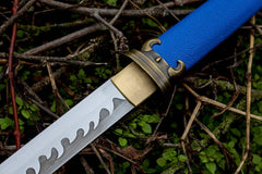 Ring Pommel Sword – Bai Yue Kui Huan Shou Dao - T10 clay tempered... handle, guard, and fittings detail photo