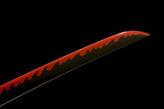 Demon Slayer Katana – Flame-Patterned 1045 Steel Blade | Yoriichi... blade and saya detail photo