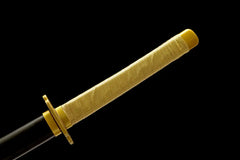 Demon Slayer Katana – Flame-Patterned 1045 Steel Blade | Yoriichi... handle, guard, and fittings detail photo