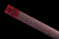 Bloodwood Red Tang Dao 1065 Carbon Steel - LRT011