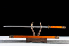 Amber Wood Tang Dao 1065 Carbon Steel - LRT016