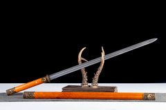 Amber Wood Tang Dao 1065 Carbon Steel - LRT016