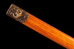Amber Wood Tang Dao 1065 Carbon Steel - LRT016