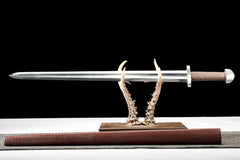 Burgundy Woven Scabbard, Lobed Pommel european sword product photo 4