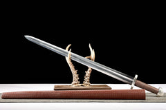 Burgundy Woven Scabbard, Lobed Pommel european sword product photo 5