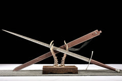 Engraved Blade, Brown Leather Scabbard european sword product photo 6