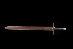 Brown Leather Scabbard, Black Grip european sword product photo 2