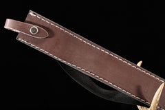 Brown Leather Scabbard, Black Grip european sword product photo 4
