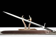 Brown Leather Scabbard, Black Grip european sword product photo 9