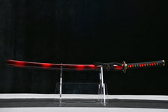 High Manganese Steel Katana with Crimson Lacquered Saya 緋影 Hi-Kage... full product photo