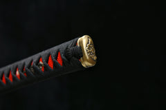 High Manganese Steel Katana with Crimson Lacquered Saya 緋影 Hi-Kage... full product photo