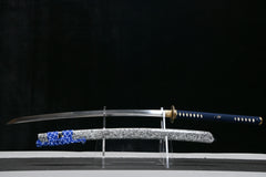 Chōtsuka – Long Handle T10 Clay Tempered Blade 波嵐 Nami Arashi - Katana blade and saya detail photo