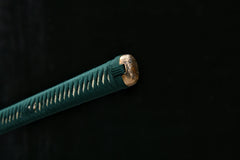 Chōtsuka – Long Handle T10 Clay Tempered Blade 翡翠嵐 Hisui Arashi ... handle, guard, and fittings detail photo