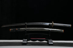 Katana – Rairyū Katana T10 Clay Tempered Blade 雷龍 Rairyū blade and saya detail photo