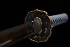Katana – Rairyū Katana T10 Clay Tempered Blade 雷龍 Rairyū blade and saya detail photo