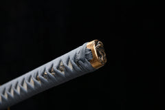 Katana – Rairyū Katana T10 Clay Tempered Blade 雷龍 Rairyū handle, guard, and fittings detail photo