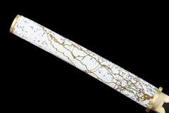 Katana – Ghost of Yōtei Dawn Gilded T10 Clay Tempered Blade |... handle, guard, and fittings detail photo