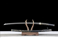 Katana – Ghost of Yōtei Gilded Night T10 Clay Tempered Blade |... blade and saya detail photo