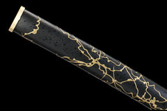 Katana – Ghost of Yōtei Gilded Night T10 Clay Tempered Blade |... handle, guard, and fittings detail photo