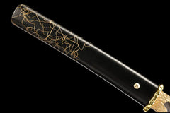 Katana – Ghost of Yōtei Gilded Night T8 Clay Tempered Blade |... handle, guard, and fittings detail photo