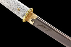 Katana – Ghost of Yōtei Gilded Dawn T8 Clay Tempered Blade | 羊蹄山の魂... handle, guard, and fittings detail photo