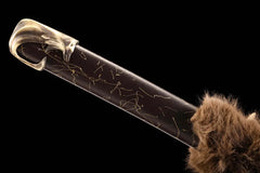 Katana – Ghost of Yōtei Lone Wolf T10 Clay Tempered Blade | 羊蹄山の魂 孤狼 handle, guard, and fittings detail photo