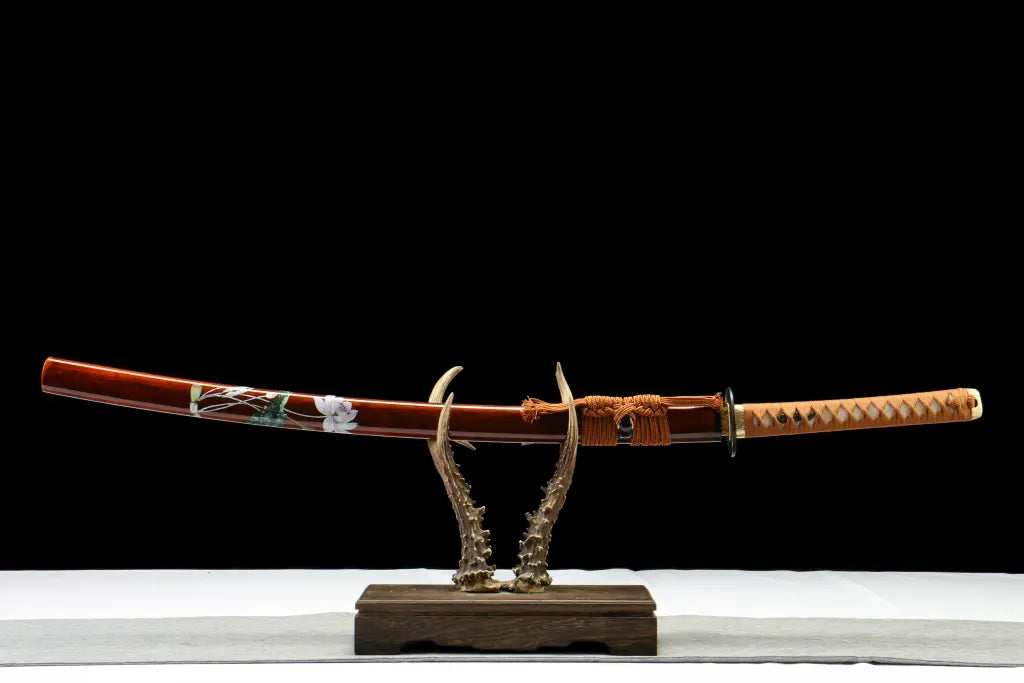 Katana – Kakuwa 褐纹 - folded steel Katana full product photo