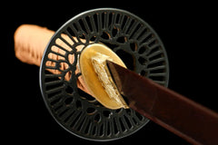 Katana – Kakuwa 褐纹 - folded steel Katana display view product photo