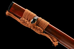 Katana – Kakuwa 褐纹 - folded steel Katana blade and saya detail photo