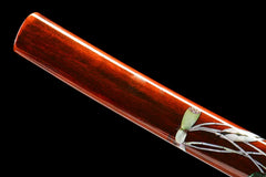 Katana – Kakuwa 褐纹 - folded steel Katana handle, guard, and fittings detail photo
